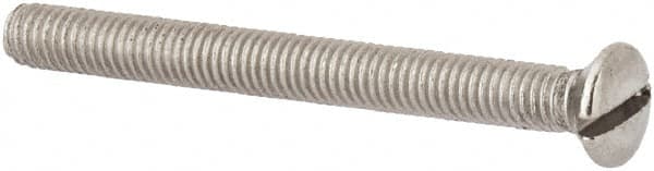 Value Collection - M3x0.50 Metric Coarse, 30mm OAL Slotted Drive Machine Screw - Oval Head, Grade 316 & A4 Stainless Steel, Uncoated, Without Washer - Exact Tooling
