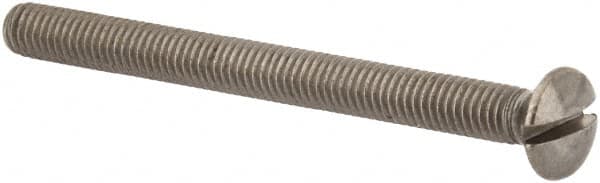 Value Collection - M3x0.50 Metric Coarse, 35mm OAL Slotted Drive Machine Screw - Oval Head, Grade 316 & A4 Stainless Steel, Uncoated, Without Washer - Exact Tooling