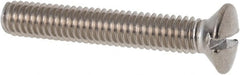 Value Collection - M4x0.70 Metric Coarse, 25mm OAL Slotted Drive Machine Screw - Oval Head, Grade 316 & A4 Stainless Steel, Uncoated, Without Washer - Exact Tooling