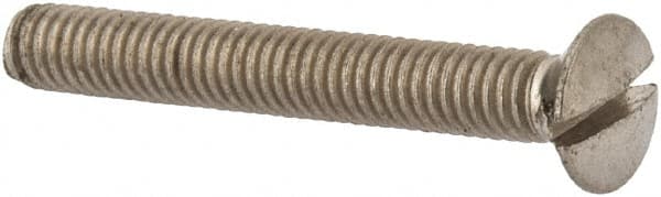 Value Collection - M4x0.70 Metric Coarse, 30mm OAL Slotted Drive Machine Screw - Oval Head, Grade 316 & A4 Stainless Steel, Uncoated, Without Washer - Exact Tooling