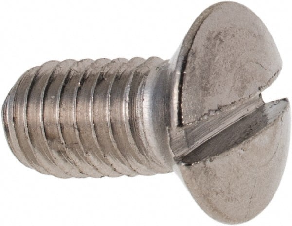 Value Collection - M5x0.80 Metric Coarse, 10mm OAL Slotted Drive Machine Screw - Oval Head, Grade 316 & A4 Stainless Steel, Uncoated, Without Washer - Exact Tooling