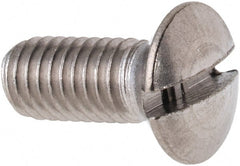 Value Collection - M5x0.80 Metric Coarse, 12mm OAL Slotted Drive Machine Screw - Oval Head, Grade 316 & A4 Stainless Steel, Uncoated, Without Washer - Exact Tooling