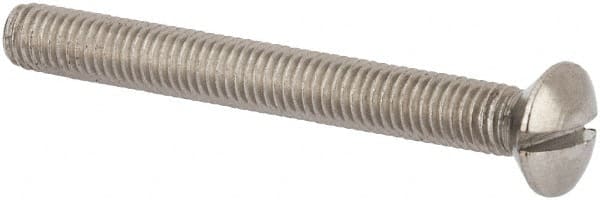Value Collection - M5x0.80 Metric Coarse, 45mm OAL Slotted Drive Machine Screw - Oval Head, Grade 316 & A4 Stainless Steel, Uncoated, Without Washer - Exact Tooling