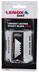 Lenox - 100 Piece Bi-Metal Utility Knife Blade - 2-3/8" OAL - Exact Tooling