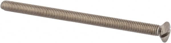 Value Collection - M6x1.00 Metric Coarse, 100mm OAL Slotted Drive Machine Screw - Oval Head, Grade 316 & A4 Stainless Steel, Uncoated, Without Washer - Exact Tooling