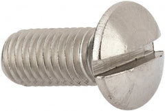 Value Collection - M8x1.25 Metric Coarse, 20mm OAL Slotted Drive Machine Screw - Oval Head, Grade 316 & A4 Stainless Steel, Uncoated, Without Washer - Exact Tooling