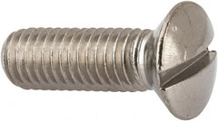Value Collection - M8x1.25 Metric Coarse, 25mm OAL Slotted Drive Machine Screw - Oval Head, Grade 316 & A4 Stainless Steel, Uncoated, Without Washer - Exact Tooling