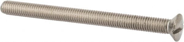 Value Collection - M8x1.25 Metric Coarse, 100mm OAL Slotted Drive Machine Screw - Oval Head, Grade 316 & A4 Stainless Steel, Uncoated, Without Washer - Exact Tooling