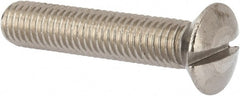 Value Collection - M10x1.50 Metric Coarse, 50mm OAL Slotted Drive Machine Screw - Oval Head, Grade 316 & A4 Stainless Steel, Uncoated, Without Washer - Exact Tooling