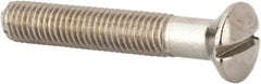 Value Collection - M10x1.50 Metric Coarse, 60mm OAL Slotted Drive Machine Screw - Oval Head, Grade 316 & A4 Stainless Steel, Uncoated, Without Washer - Exact Tooling
