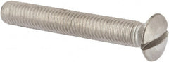 Value Collection - M10x1.50 Metric Coarse, 70mm OAL Slotted Drive Machine Screw - Oval Head, Grade 316 & A4 Stainless Steel, Uncoated, Without Washer - Exact Tooling