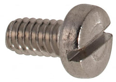 Value Collection - M2x0.40 Metric Coarse, 4mm Length Under Head Slotted Drive Machine Screw - Fillister Head, Grade 316 & A4 Stainless Steel, Uncoated, Without Washer - Exact Tooling