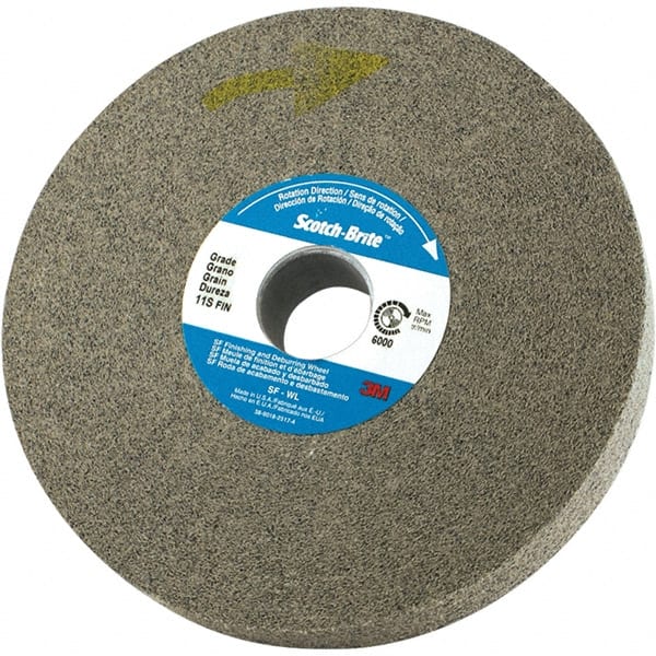 3M - 6" Diam, 0.37" Face Width, 1" Center Hole, Fine Grade, Silicon Carbide Deburring Wheel - Convolute, Density 8 Grade - Exact Tooling