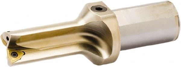 Seco - 38mm Max Drill Depth, 2xD, 19mm Diam, Indexable Insert Drill - 2 Inserts, 25mm Shank Diam, Straight Shank - Exact Tooling
