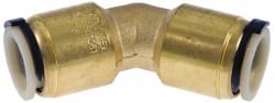 Watts - 3/4" Outside Diam, Lead Free Brass Push-to-Connect Tube 45° Union Elbow - 250 Max psi, Tube to Tube Connection, EPDM O-Ring, Lead-Free - Exact Tooling