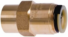Watts - 1/2" Outside Diam, Lead Free Brass Push-to-Connect Tube Female Connector - 250 Max psi, Push-Fit Connection, EPDM O-Ring, Lead-Free - Exact Tooling