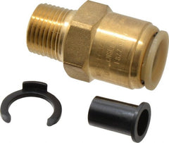 Watts - 1/2" Outside Diam, 1/2 NPT, Lead Free Brass Push-to-Connect Tube Male Connector - 250 Max psi, Tube to Male NPT Connection, EPDM O-Ring, Lead-Free - Exact Tooling