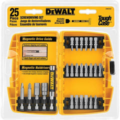 DeWALT - 25 Piece, Screwdriver Bit Set - SQ1, SQ2, SQ3, 1/4" Drive - Exact Tooling