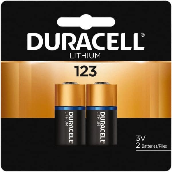 Duracell - Size 123A, Lithium, 2 Pack, Photo Battery - 3 Volts - Exact Tooling