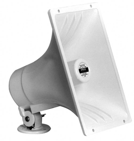 Speco - 40 Max Watt, Rectangular Plastic Standard Horn and Speaker - Weather and Waterproof, 9 Inch Deep - Exact Tooling