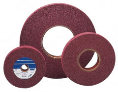 Norton - 6" Diam, 1" Face Width, 1" Center Hole, Medium Grade, Aluminum Oxide Deburring Wheel - Convolute, Medium Density 6 Grade, 6,000 RPM - Exact Tooling
