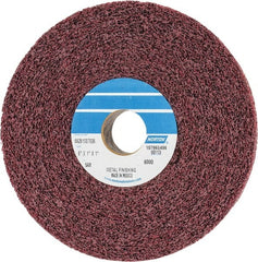 Norton - 6" Diam, 1" Face Width, 1" Center Hole, Medium Grade, Aluminum Oxide Deburring Wheel - Convolute, Medium Density 5 Grade, 6,000 RPM - Exact Tooling