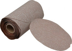 Norton - 5" Diam, 220 Grit Aluminum Oxide Adhesive PSA Disc - Fine Grade, Natural, B Weighted Backing, Flexible - Exact Tooling