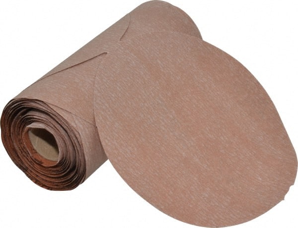 Norton - 6" Diam, 400 Grit Aluminum Oxide Adhesive PSA Disc - Super Fine Grade, Natural, B Weighted Backing, Flexible - Exact Tooling