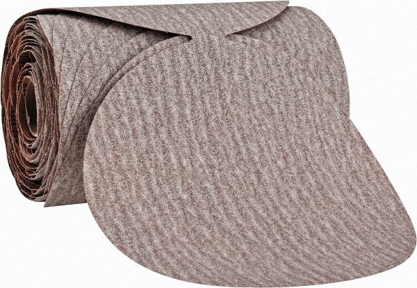 Norton - 6" Diam, 100 Grit Aluminum Oxide Adhesive PSA Disc - Medium Grade, Natural, B Weighted Backing, Flexible - Exact Tooling