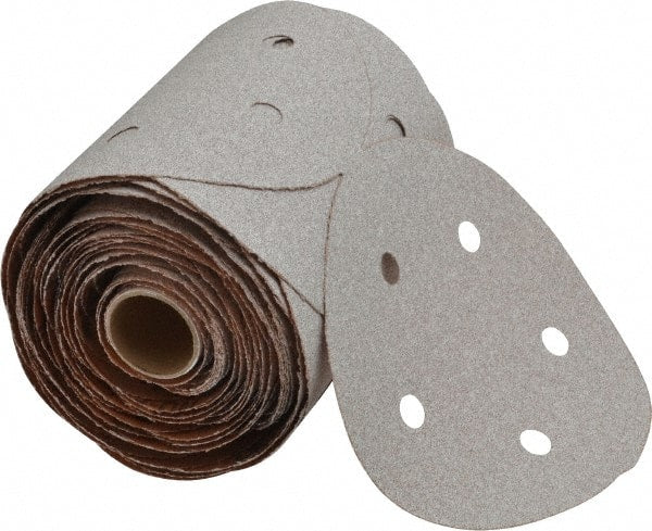 Norton - 5" Diam, 80 Grit Aluminum Oxide Adhesive PSA Disc - Coarse Grade, Natural, B Weighted Backing, Flexible - Exact Tooling