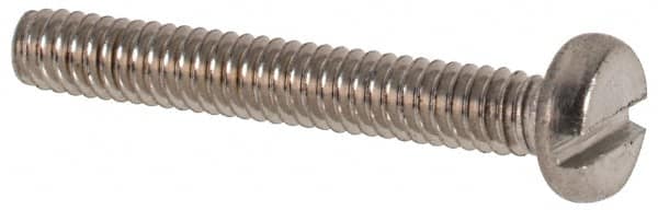 Value Collection - M2x0.40 Metric Coarse, 14mm Length Under Head Slotted Drive Machine Screw - Fillister Head, Grade 316 & A4 Stainless Steel, Uncoated, Without Washer - Exact Tooling