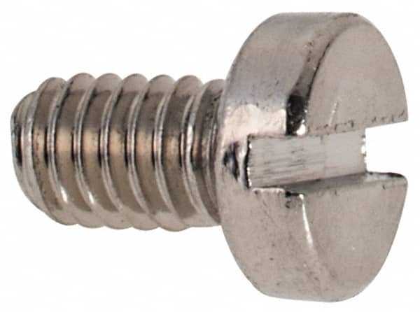 Value Collection - M2.5x0.45 Metric Coarse, 4mm Length Under Head Slotted Drive Machine Screw - Fillister Head, Grade 316 & A4 Stainless Steel, Uncoated, Without Washer - Exact Tooling