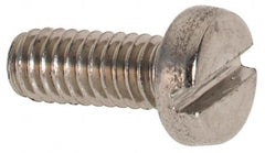 Value Collection - M2.5x0.45 Metric Coarse, 6mm Length Under Head Slotted Drive Machine Screw - Fillister Head, Grade 316 & A4 Stainless Steel, Uncoated, Without Washer - Exact Tooling