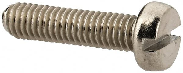 Value Collection - M3x0.50 Metric Coarse, 12mm Length Under Head Slotted Drive Machine Screw - Fillister Head, Grade 316 & A4 Stainless Steel, Uncoated, Without Washer - Exact Tooling