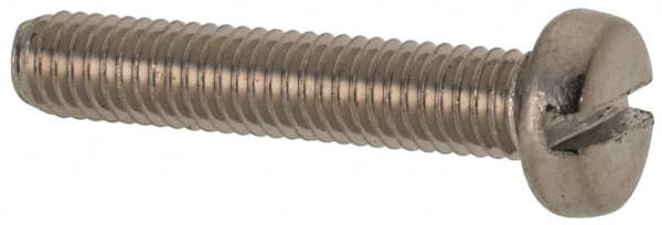 Value Collection - M3x0.50 Metric Coarse, 16mm Length Under Head Slotted Drive Machine Screw - Fillister Head, Grade 316 & A4 Stainless Steel, Uncoated, Without Washer - Exact Tooling