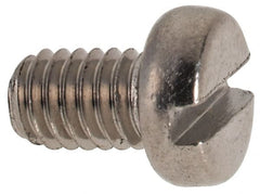 Value Collection - M4x0.70 Metric Coarse, 6mm Length Under Head Slotted Drive Machine Screw - Fillister Head, Grade 316 & A4 Stainless Steel, Uncoated, Without Washer - Exact Tooling