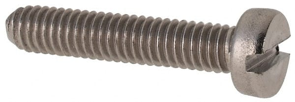 Value Collection - M4x0.70 Metric Coarse, 20mm Length Under Head Slotted Drive Machine Screw - Fillister Head, Grade 316 & A4 Stainless Steel, Uncoated, Without Washer - Exact Tooling