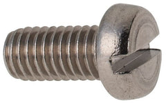 Value Collection - M5x0.80 Metric Coarse, 10mm Length Under Head Slotted Drive Machine Screw - Fillister Head, Grade 316 & A4 Stainless Steel, Uncoated, Without Washer - Exact Tooling