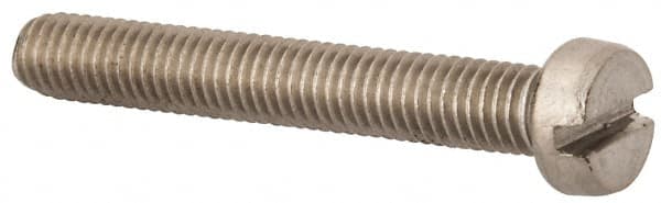 Value Collection - M5x0.80 Metric Coarse, 35mm Length Under Head Slotted Drive Machine Screw - Fillister Head, Grade 316 & A4 Stainless Steel, Uncoated, Without Washer - Exact Tooling