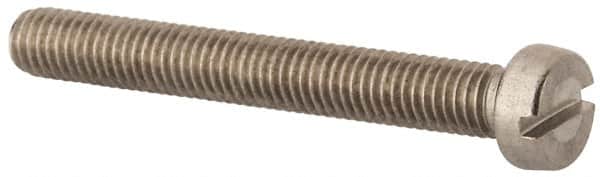 Value Collection - M5x0.80 Metric Coarse, 40mm Length Under Head Slotted Drive Machine Screw - Fillister Head, Grade 316 & A4 Stainless Steel, Uncoated, Without Washer - Exact Tooling