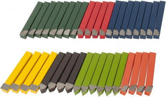Value Collection - 38 Pieces, 1/4 Inch Wide Bit, Grade C5, Carbide Tool Bit Set - AL, AR, BL, BR, C, D, E Tool Bit Styles - Exact Tooling