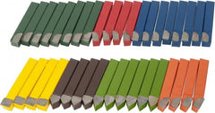 Value Collection - 38 Pieces, 3/8 Inch Wide Bit, Grade C5, Carbide Tool Bit Set - AL, AR, BL, BR, C, D, E Tool Bit Styles - Exact Tooling