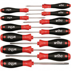 Wiha - 12 Piece Torx Screwdriver Set - Bit Sizes: Torx T-5, T-6, TORXr bits included: T7, T8, T10, T15, T20, T25, T27, T30 & T40, Comes in Box - Exact Tooling