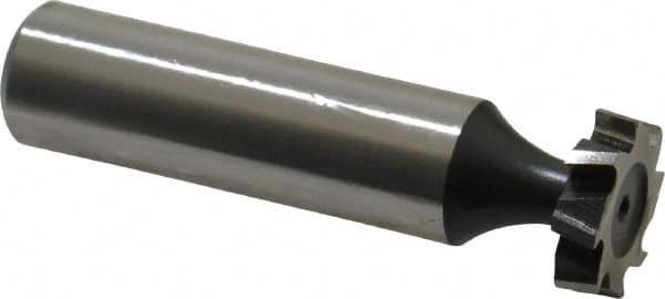 Interstate - 5/8" Diam x 5/32" Face Width, Cobalt, 8 Teeth, Shank Connection Woodruff Keyseat Cutter - Uncoated, 2-5/32" OAL x 1/2" Shank, Staggered Teeth, ANSI 505, Old Standard 6 - Exact Tooling