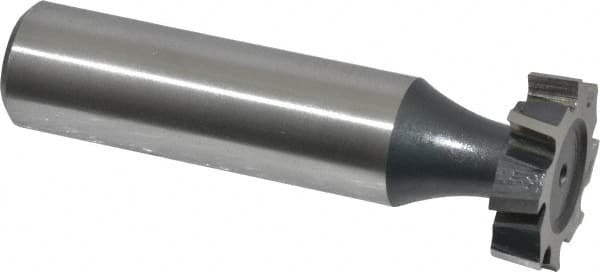 Interstate - 3/4" Diam x 3/16" Face Width, Cobalt, 10 Teeth, Shank Connection Woodruff Keyseat Cutter - Uncoated, 2-3/16" OAL x 1/2" Shank, Staggered Teeth, ANSI 606, Old Standard 9 - Exact Tooling