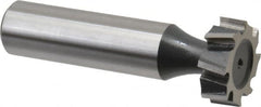 Interstate - 3/4" Diam x 1/4" Face Width, Cobalt, 10 Teeth, Shank Connection Woodruff Keyseat Cutter - Uncoated, 2-1/4" OAL x 1/2" Shank, Staggered Teeth, ANSI 806, Old Standard 91 - Exact Tooling