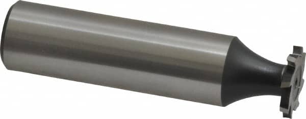 Interstate - 1/2" Diam x 1/16" Face Width, High Speed Steel, 8 Teeth, Shank Connection Woodruff Keyseat Cutter - Uncoated, 2-1/16" OAL x 1/2" Shank, Staggered Teeth, ANSI 204, Old Standard 1 - Exact Tooling