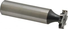Interstate - 5/8" Diam x 3/32" Face Width, High Speed Steel, 8 Teeth, Shank Connection Woodruff Keyseat Cutter - Uncoated, 2-3/32" OAL x 1/2" Shank, Staggered Teeth, ANSI 305, Old Standard 4 - Exact Tooling