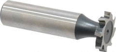 Interstate - 3/4" Diam x 1/8" Face Width, High Speed Steel, 10 Teeth, Shank Connection Woodruff Keyseat Cutter - Uncoated, 2-1/8" OAL x 1/2" Shank, Staggered Teeth, ANSI 406, Old Standard 7 - Exact Tooling