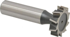 Interstate - 1" Diam x 1/4" Face Width, High Speed Steel, 12 Teeth, Shank Connection Woodruff Keyseat Cutter - Uncoated, 2-1/4" OAL x 1/2" Shank, Staggered Teeth, ANSI 808, Old Standard 15 - Exact Tooling